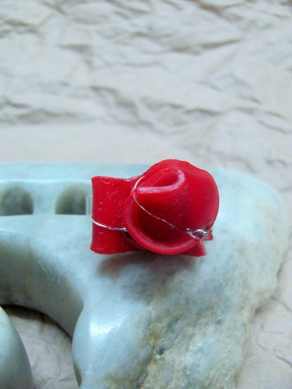 RING upcycling, rot/Rose. handmade, Einzelstück